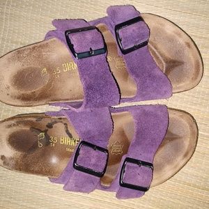 Birkenstock Arizona suede sandals purple